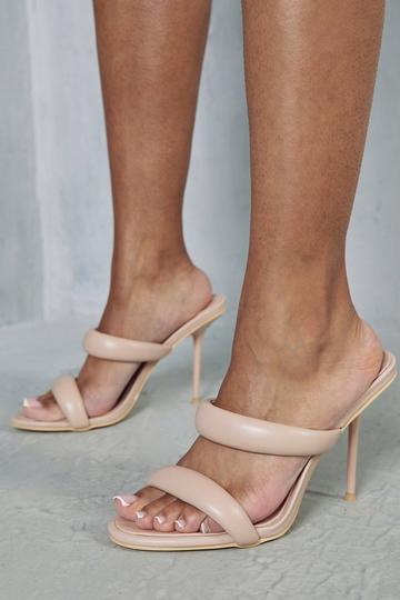 Padded Double Strap Heels nude