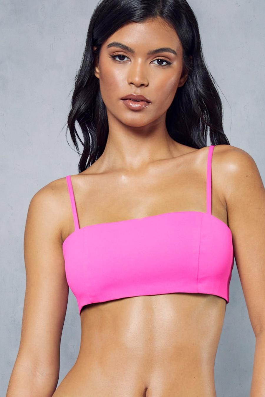 Pink Tailored Premium Strappy Bralet Top  image number 1