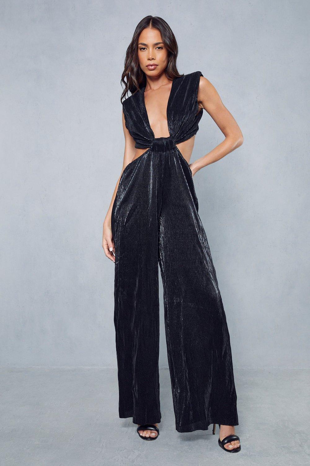 Black metallic hot sale jumpsuit