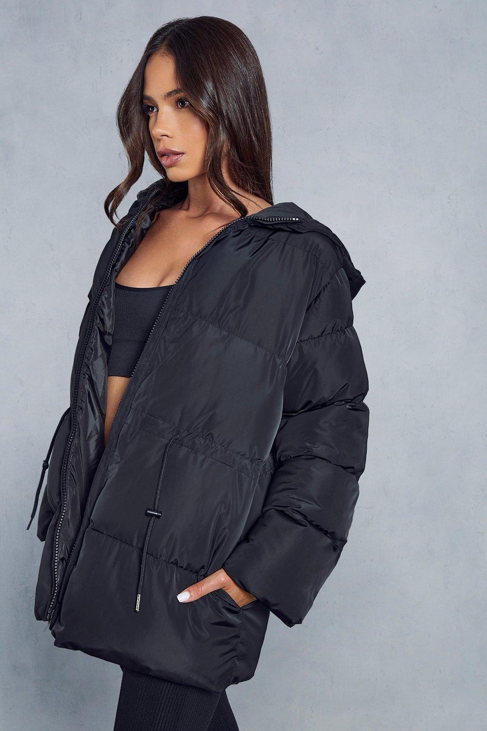 Women's cinched waist store puffer coat