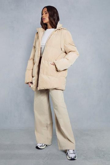 Oversized Midi Puffer Jacket cream