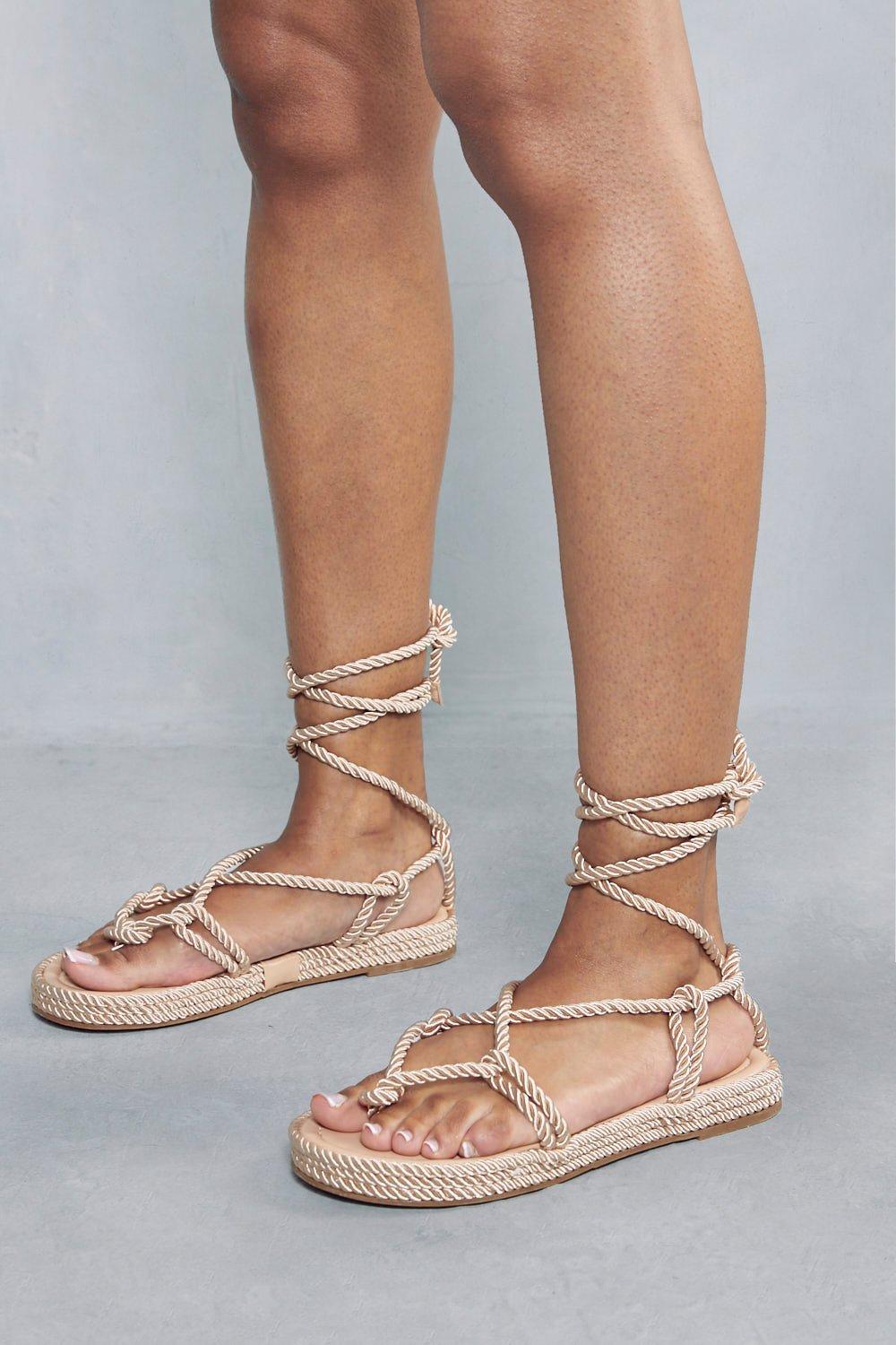 Rope tie sandals hot sale