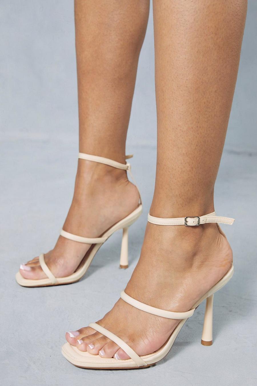 Nude Padded Neoprene Barely There Heels image number 1