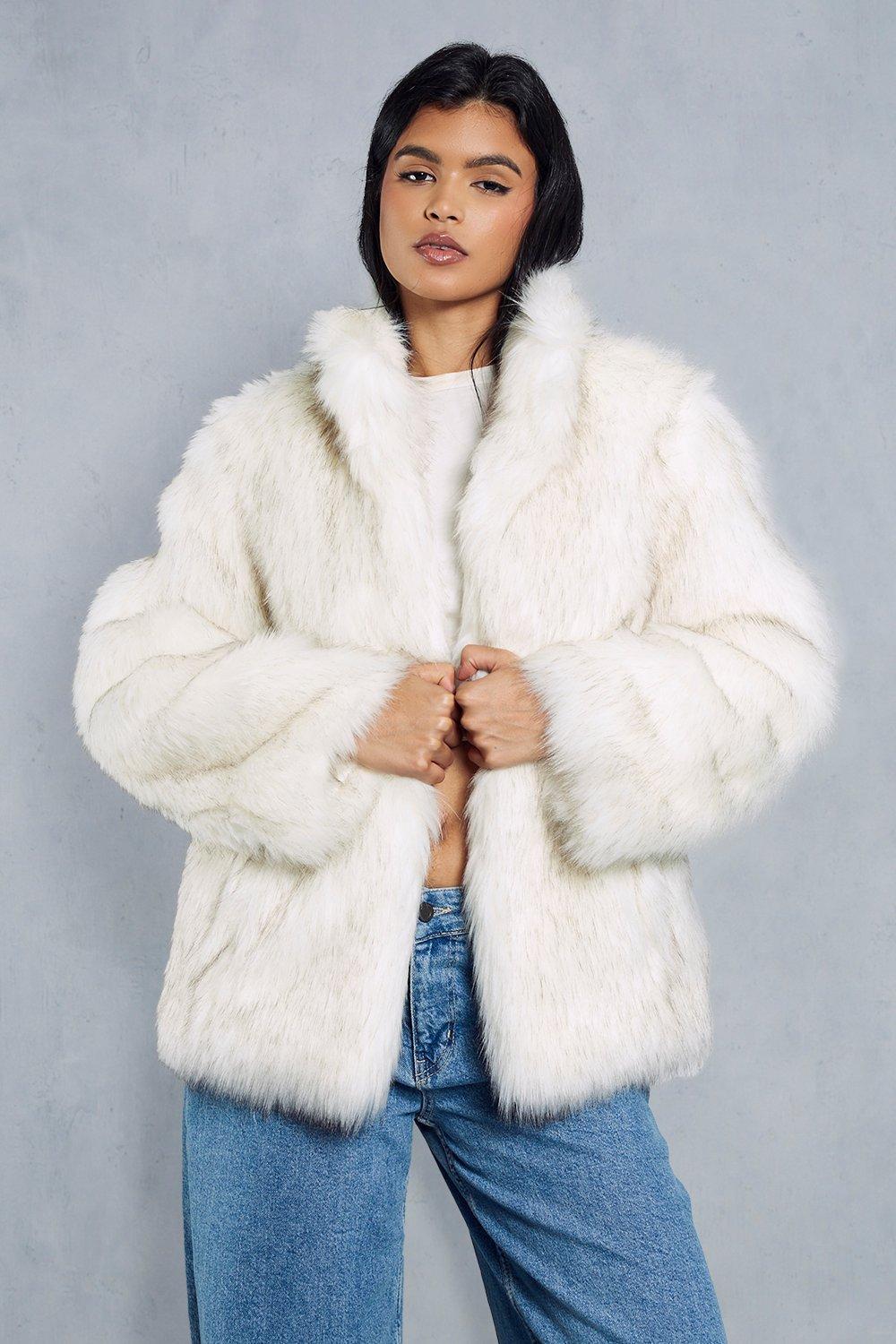 Misspap Premium Collared Faux Fur Coat Boohoo UK