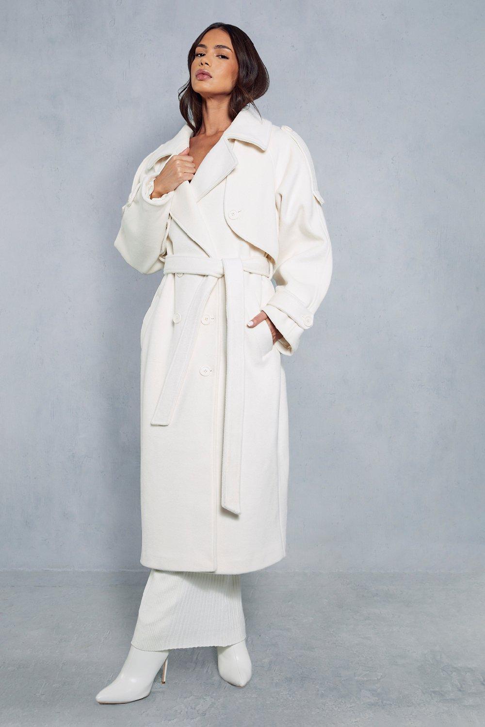 White wool coat on sale uk