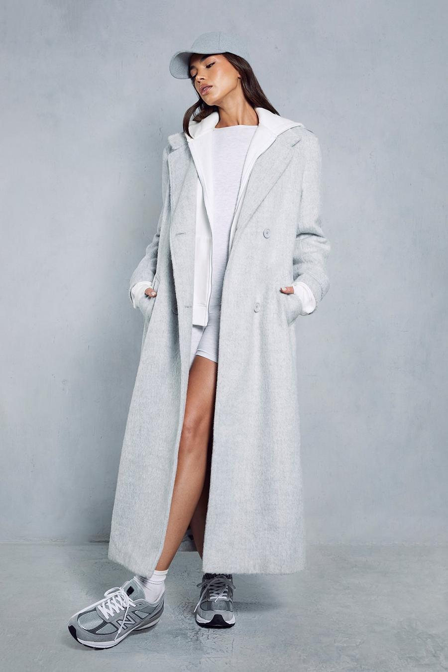 Light grey Oversized Utility Wool Look Trench Coat image number 1