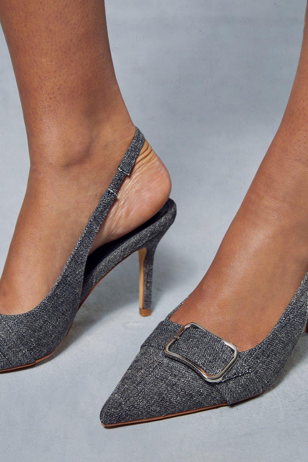 Denim on sale heeled shoes