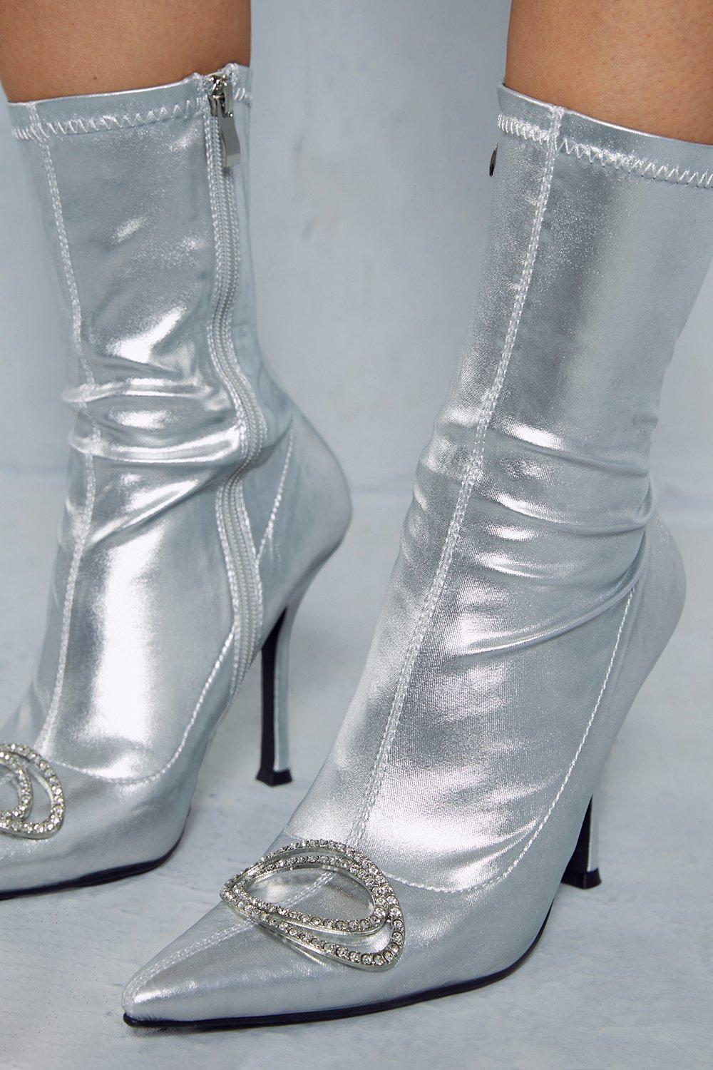 Silver 2025 buckle boots