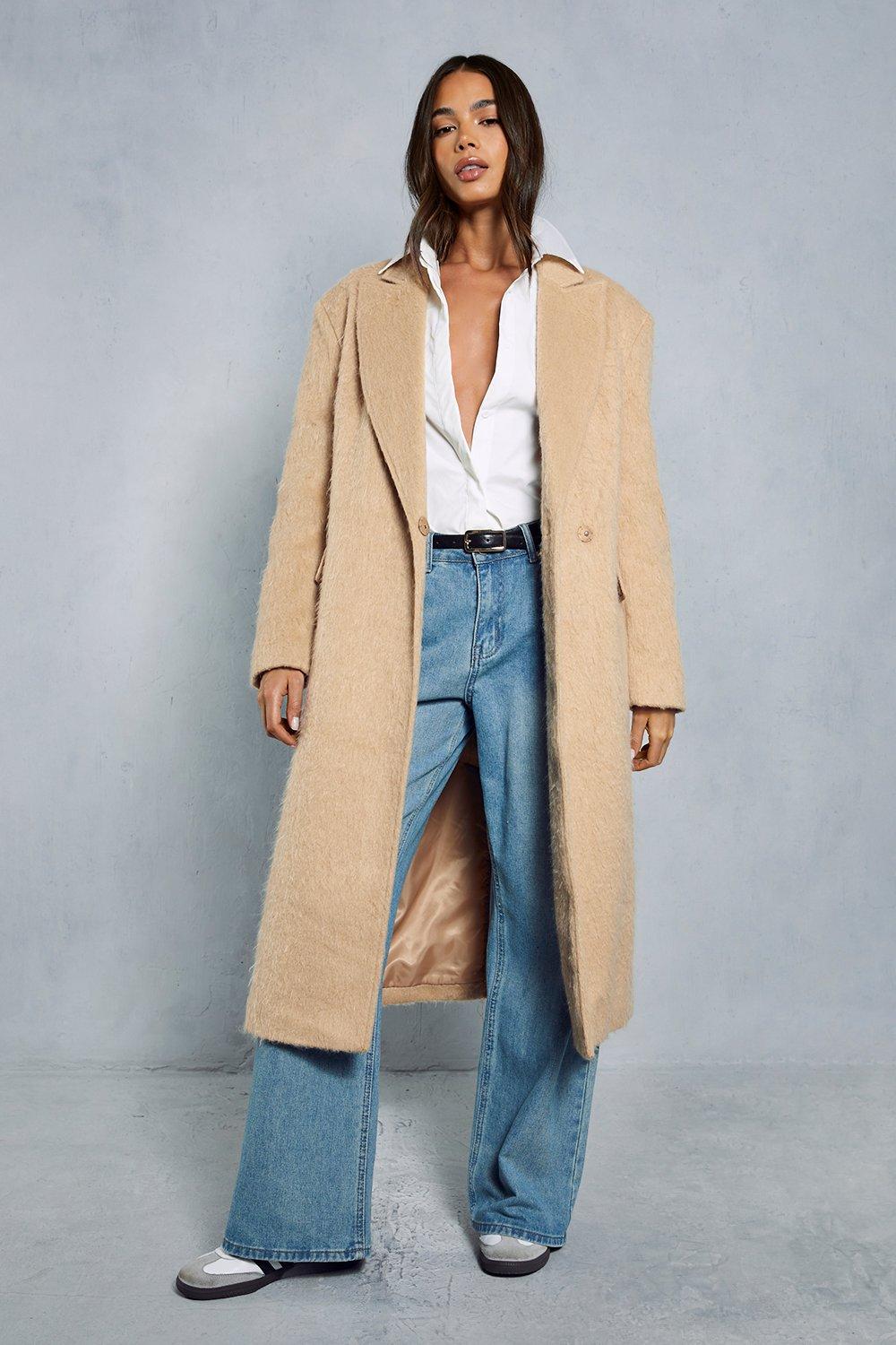 Camel wool outlet maxi coat