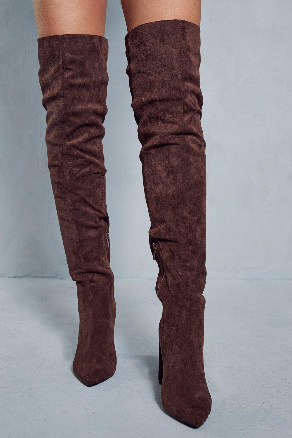 Taupe over the knee 2024 boots