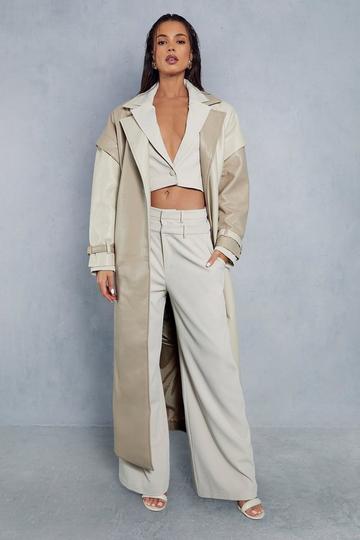 Tailored Double Waist Band Trousers stone