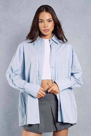 Pinstripe Oversized Shirt blue