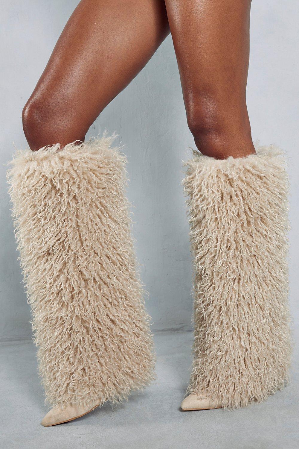 Knee High Faux Fur Yeti Boots