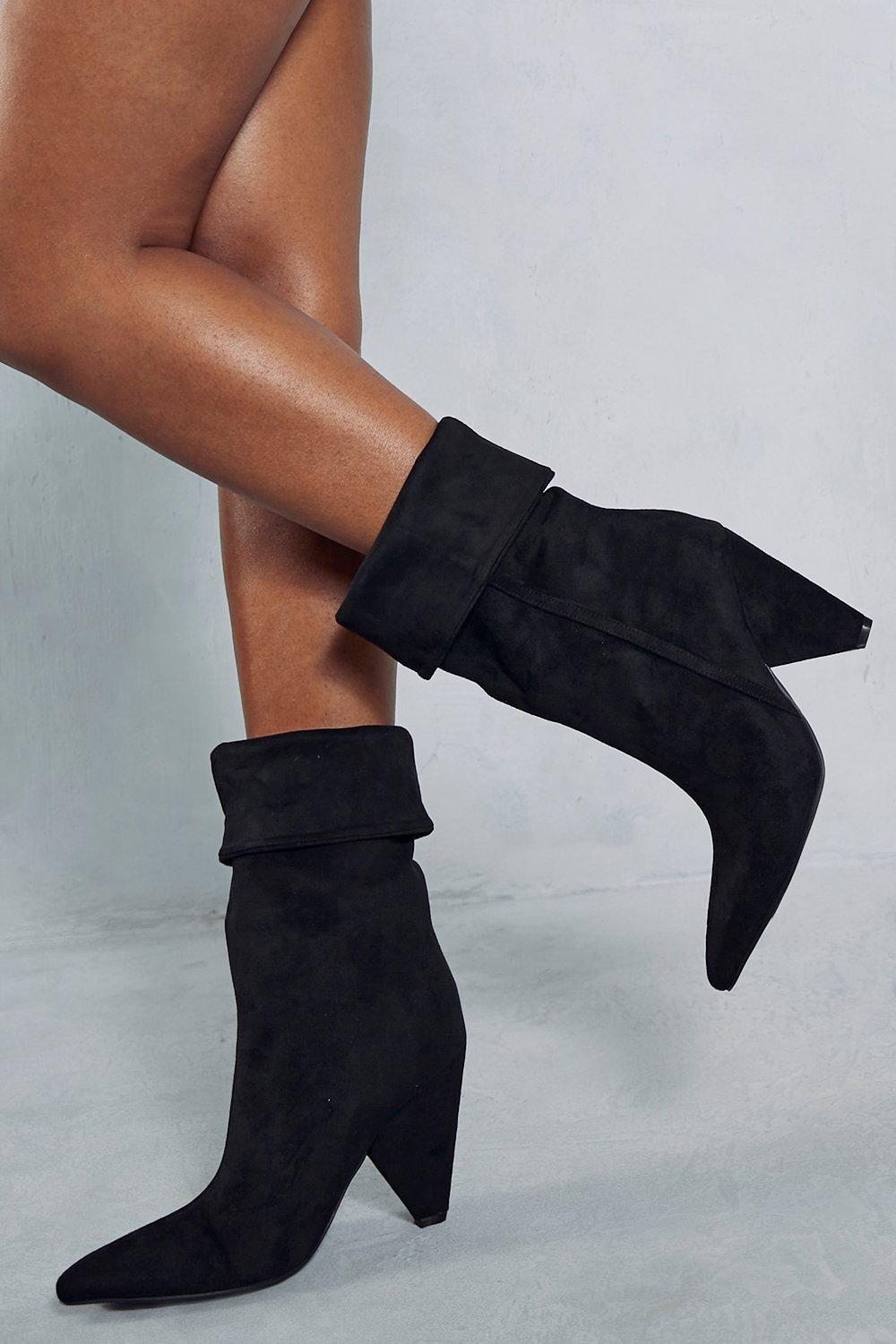 Women's fold over ankle boots top