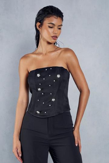 Premium Embellished Corset black