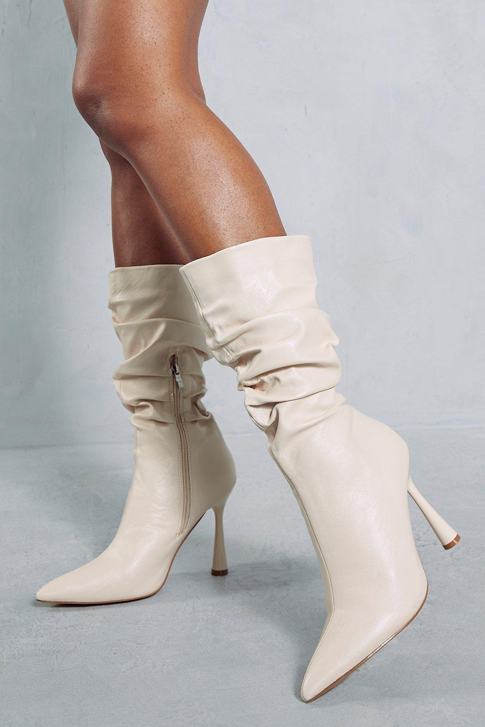 White ankle sale boots boohoo