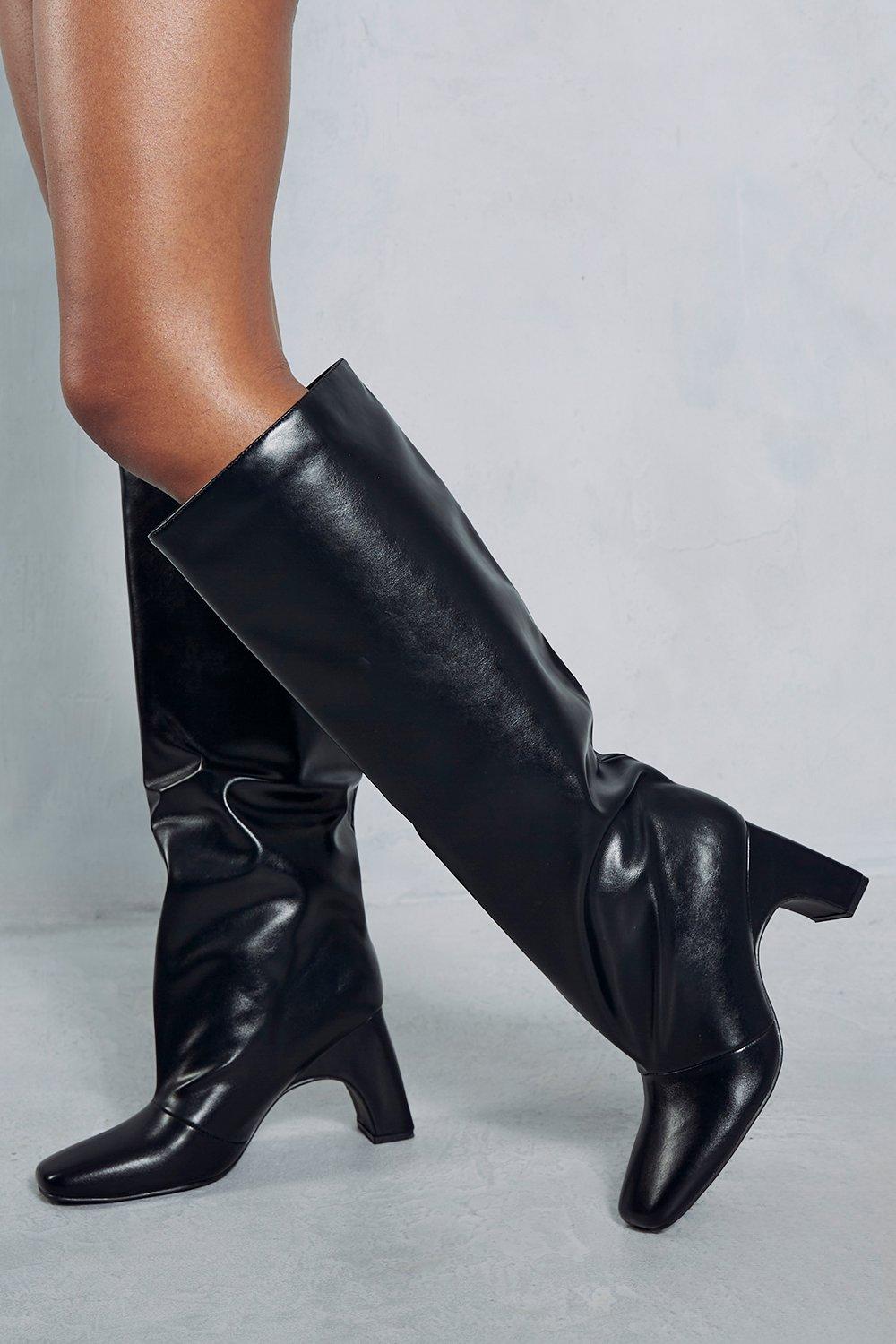 curved heel boots