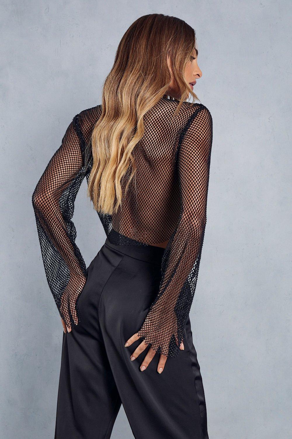 Boohoo store fishnet top