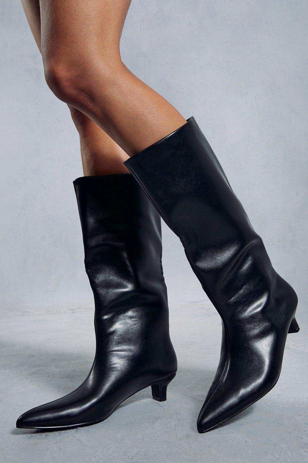 Boots low heel knee clearance high