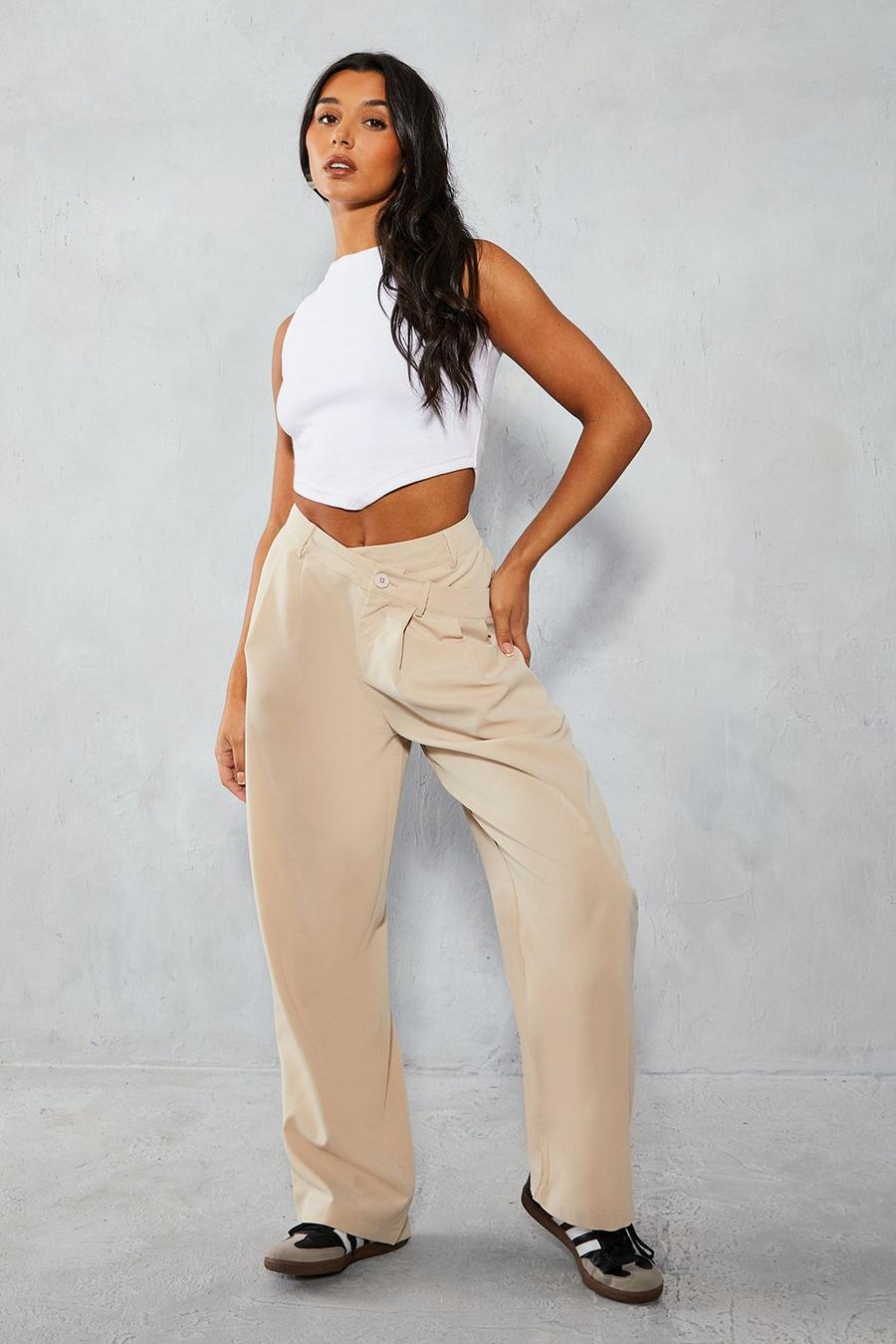 Stone Drop Waist Band Wide Leg Trousers image number 1