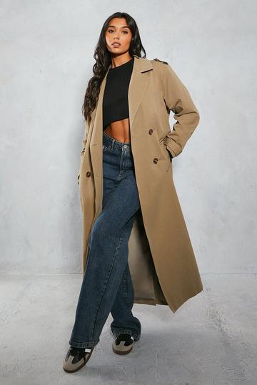 Oversized Woven Boxy Trench Coat green