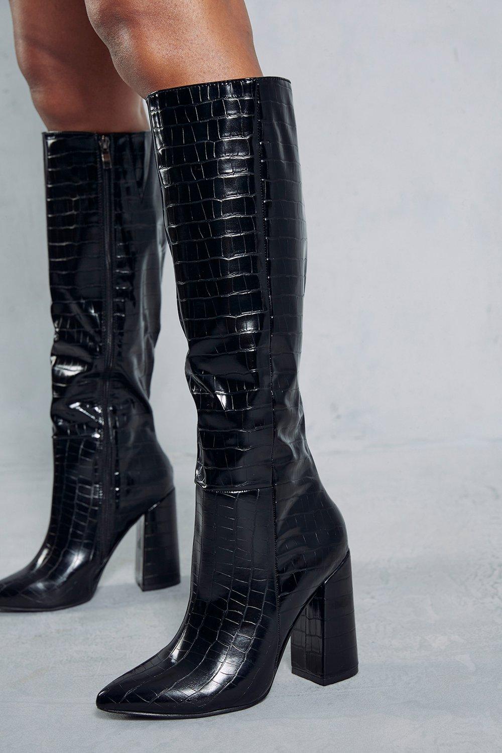 boohoo croc boots