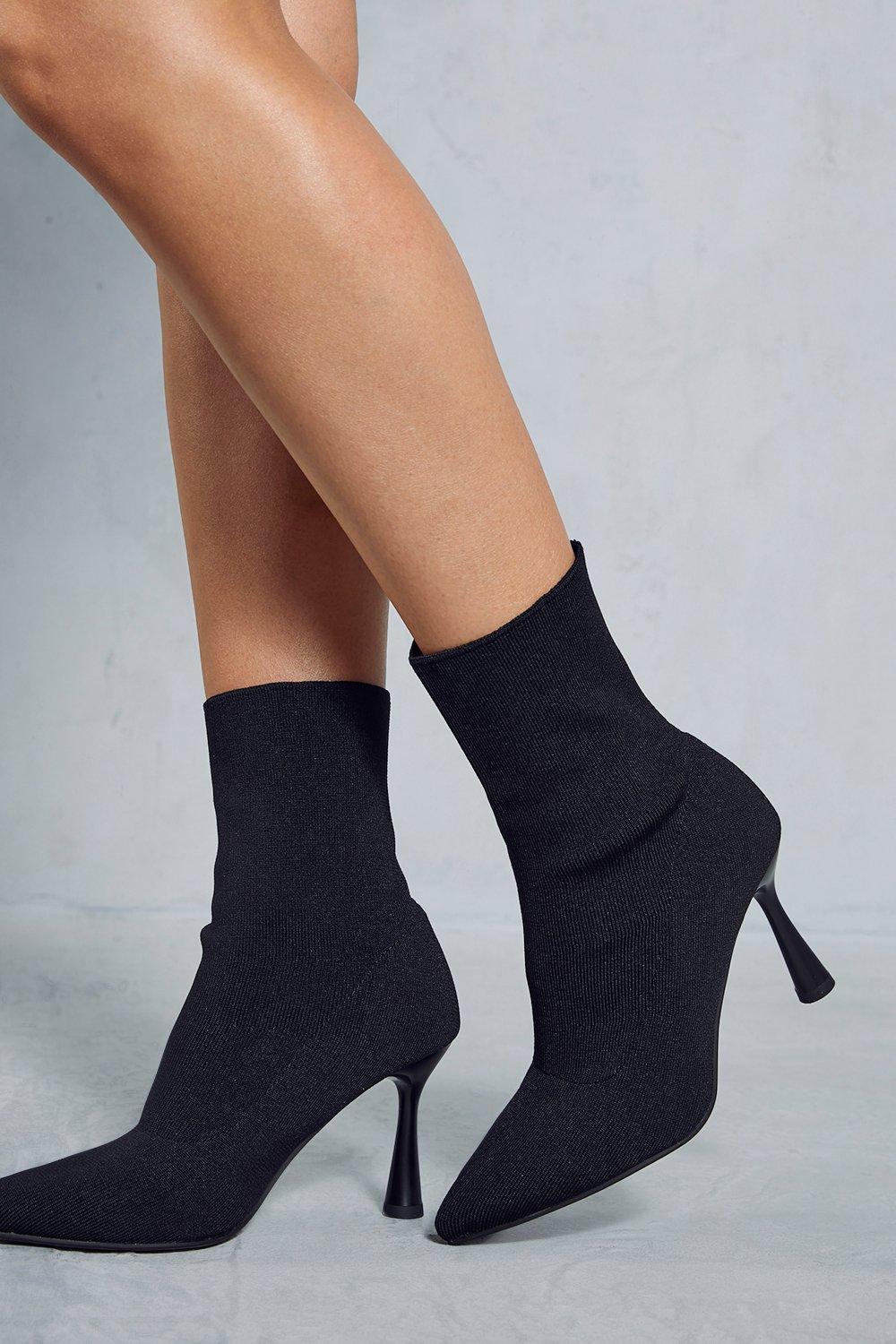 Black high heel ankle boots uk sale