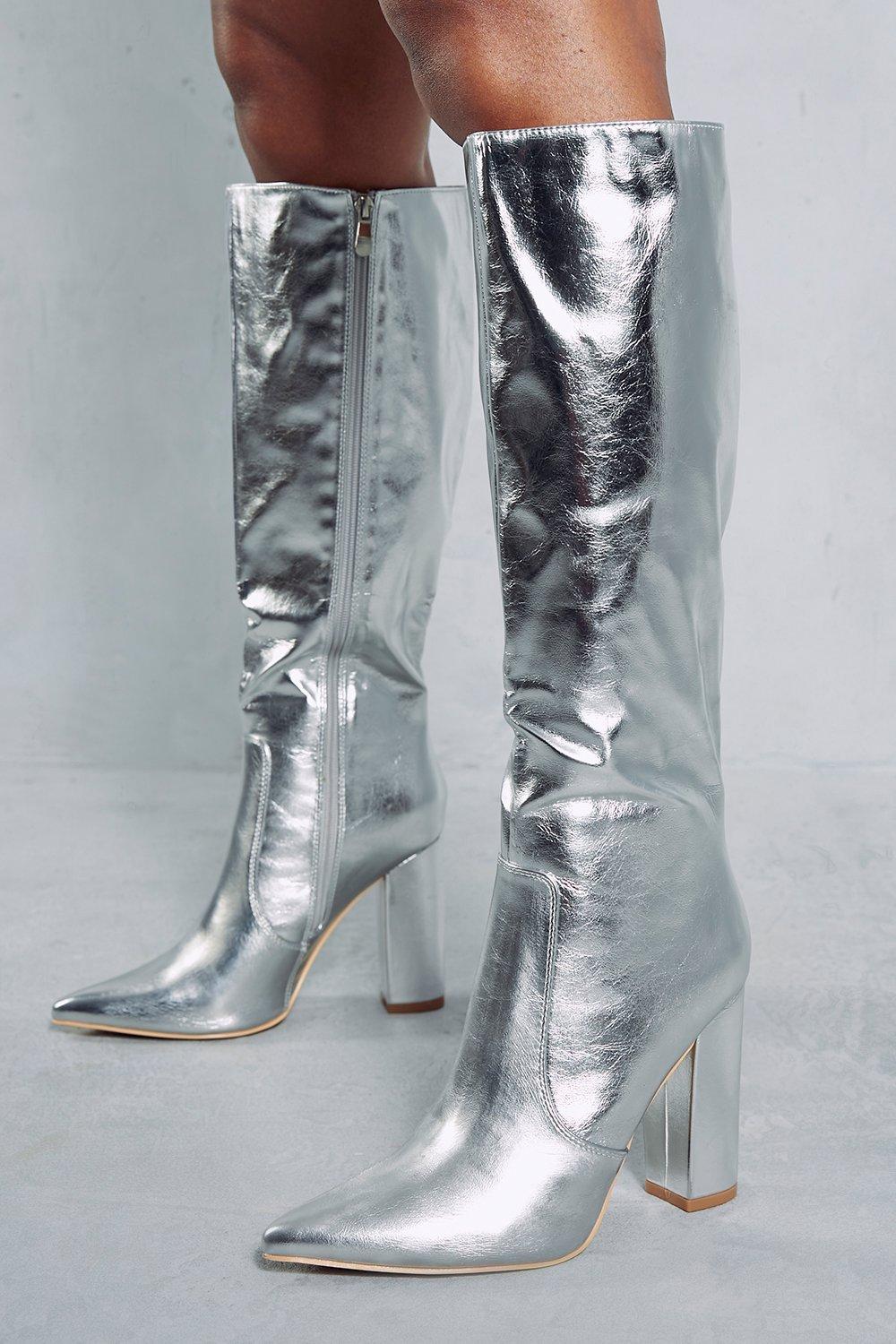 Metallic sales heel boots