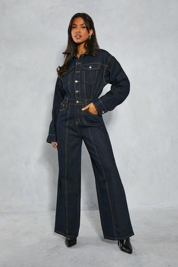 Denim Utility Boiler Suit Jumpsuit dark indigo