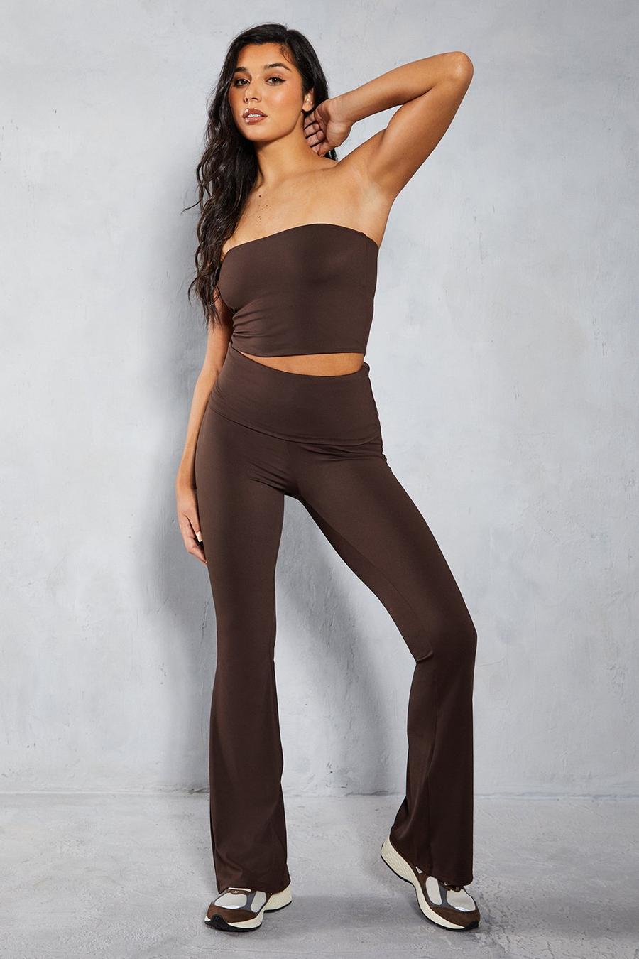 Chocolate Active Super Soft Flare Trousers  image number 1