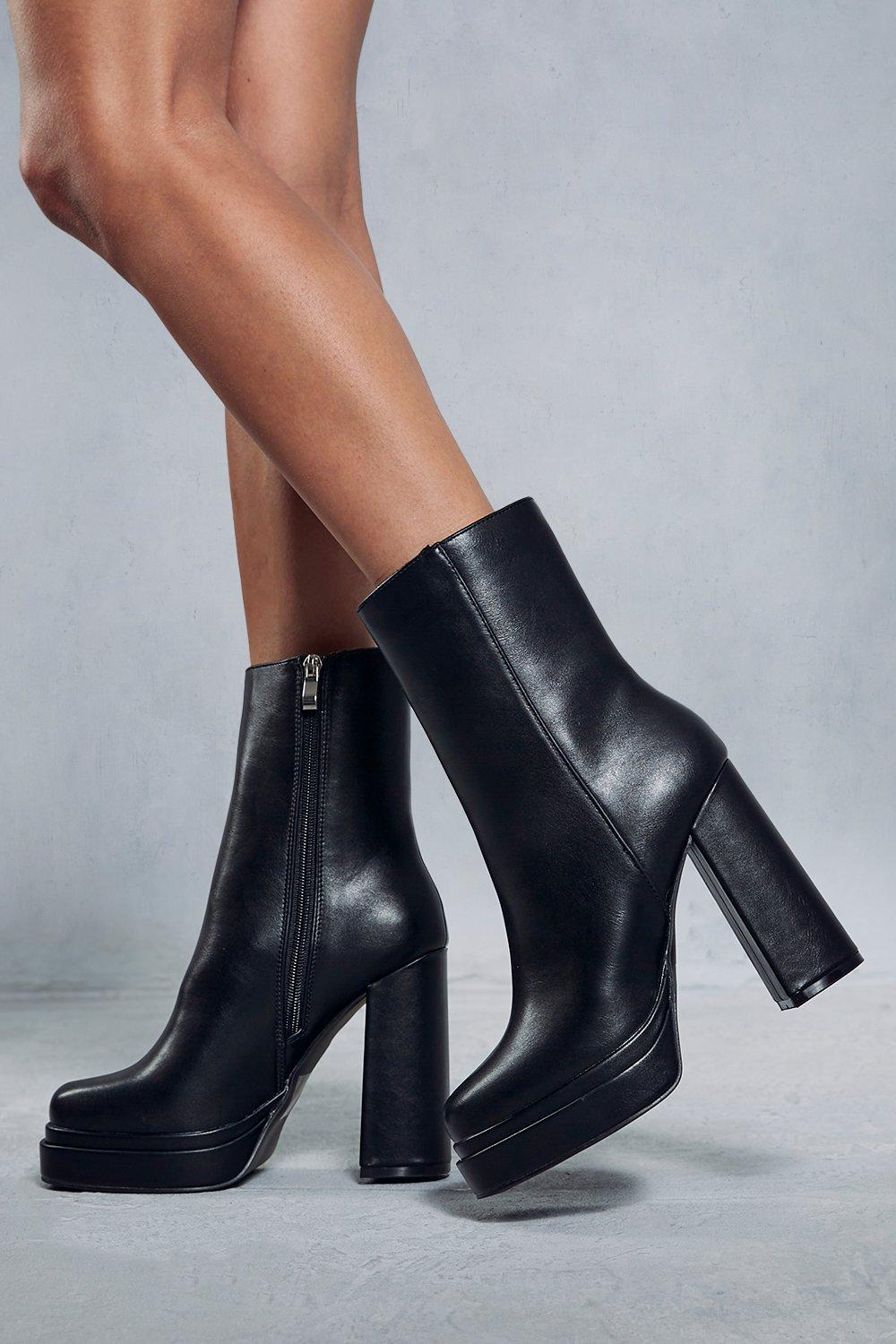 Boohoo block shop heel boots