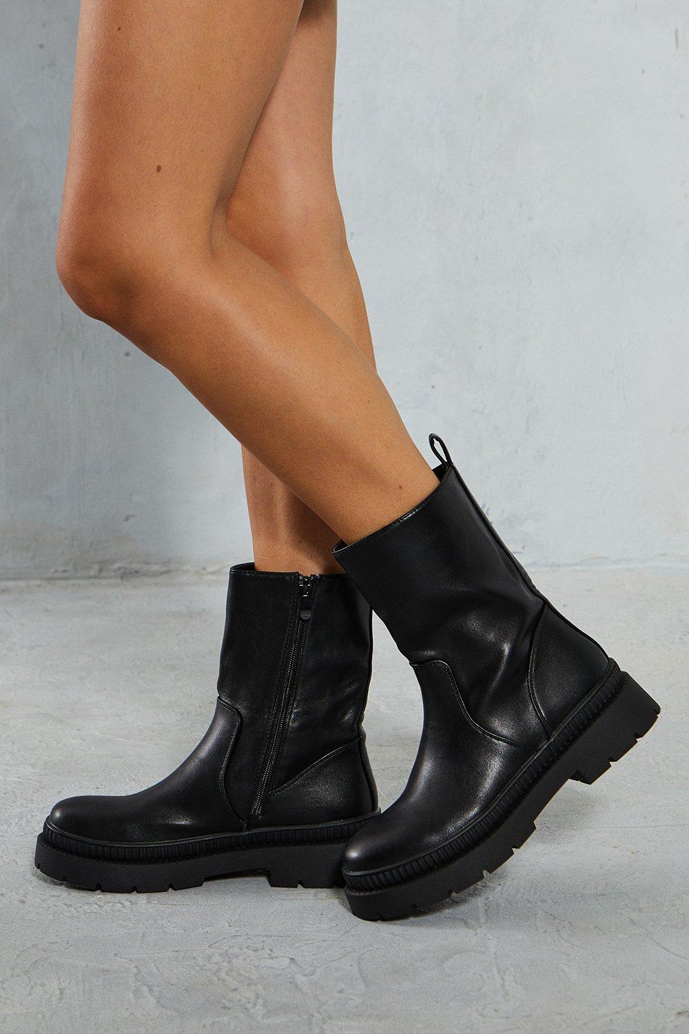 Flat black ankle outlet boots uk