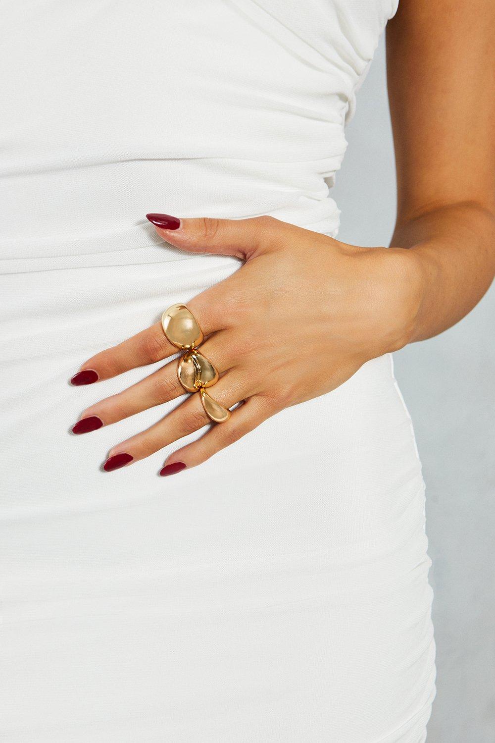 Chunky gold ring on sale set