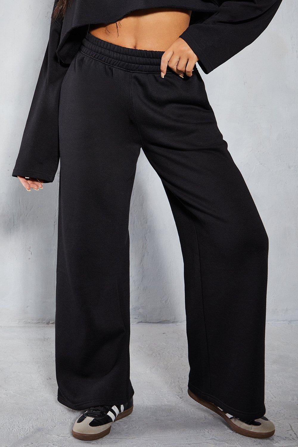 Petite Black Wide Leg Joggers