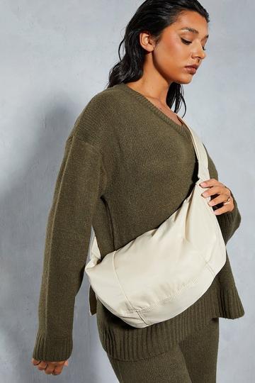 Round Padded Shoulder Bag cream