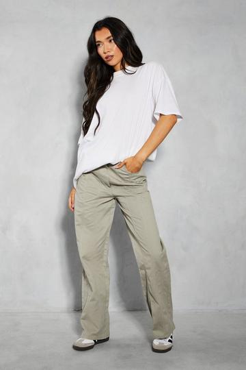 Grey High Waisted Multi Seam Detail Trouser