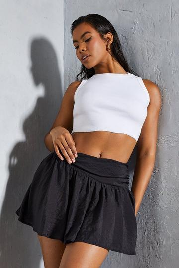 Ruffle Frill Hem Floaty Skort black