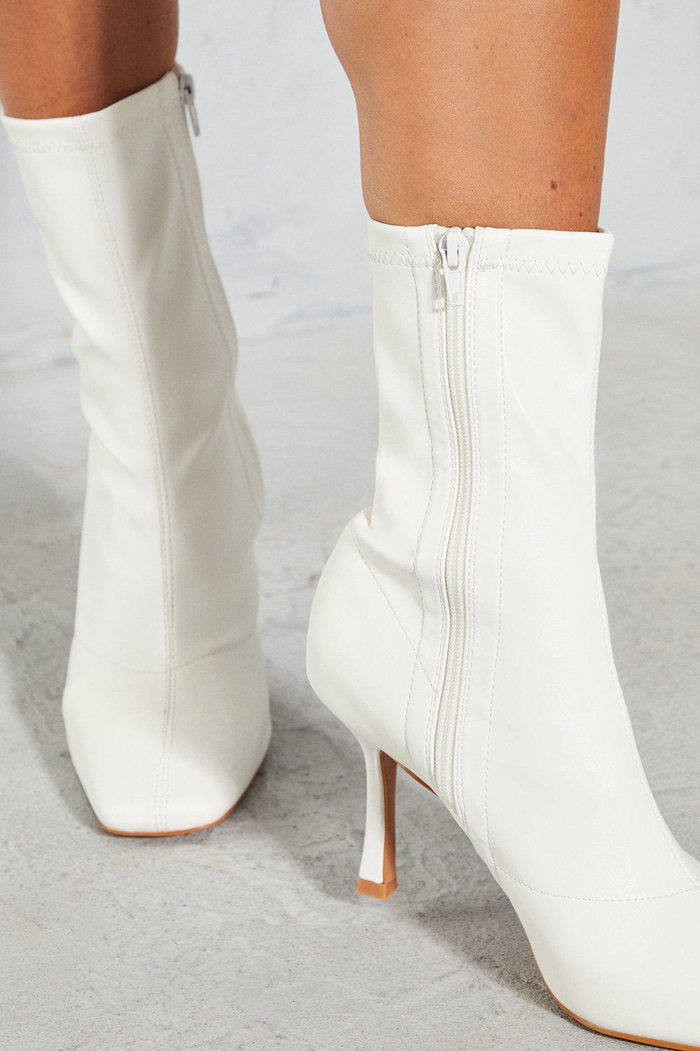 Leather look ankle boots best sale