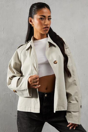 Cropped Length Trench Coat grey