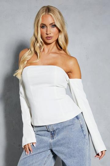 Bardot Structured Zip Back Top ivory