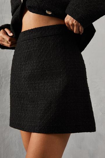 Twill High Waist Mini Skirt black