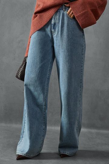 Mid Rise Baggy Relaxed Jeans mid wash