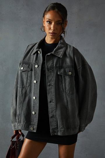 Denim Oversized Jacket black