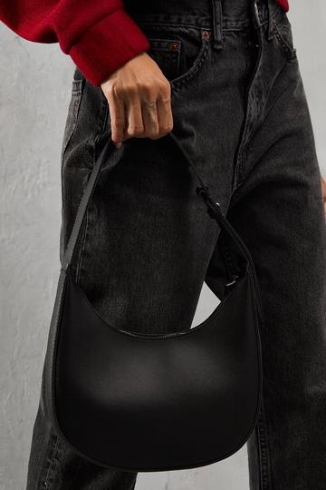 Leather Look Tassel Zip Bag black