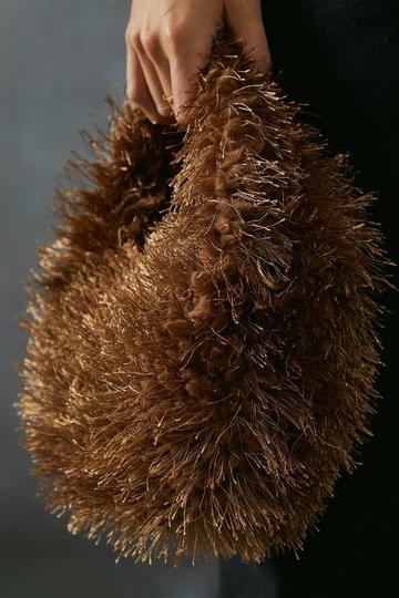 Shaggy Faux Fur Bag brown