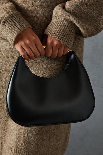 Metal Top Handle Detail Grab Bag black