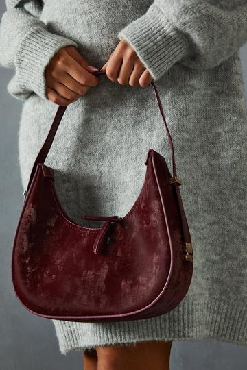 Red Faux Suede Grab Bag