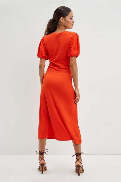 Dorothy Perkins orange Petite Textured Tie Front Dress