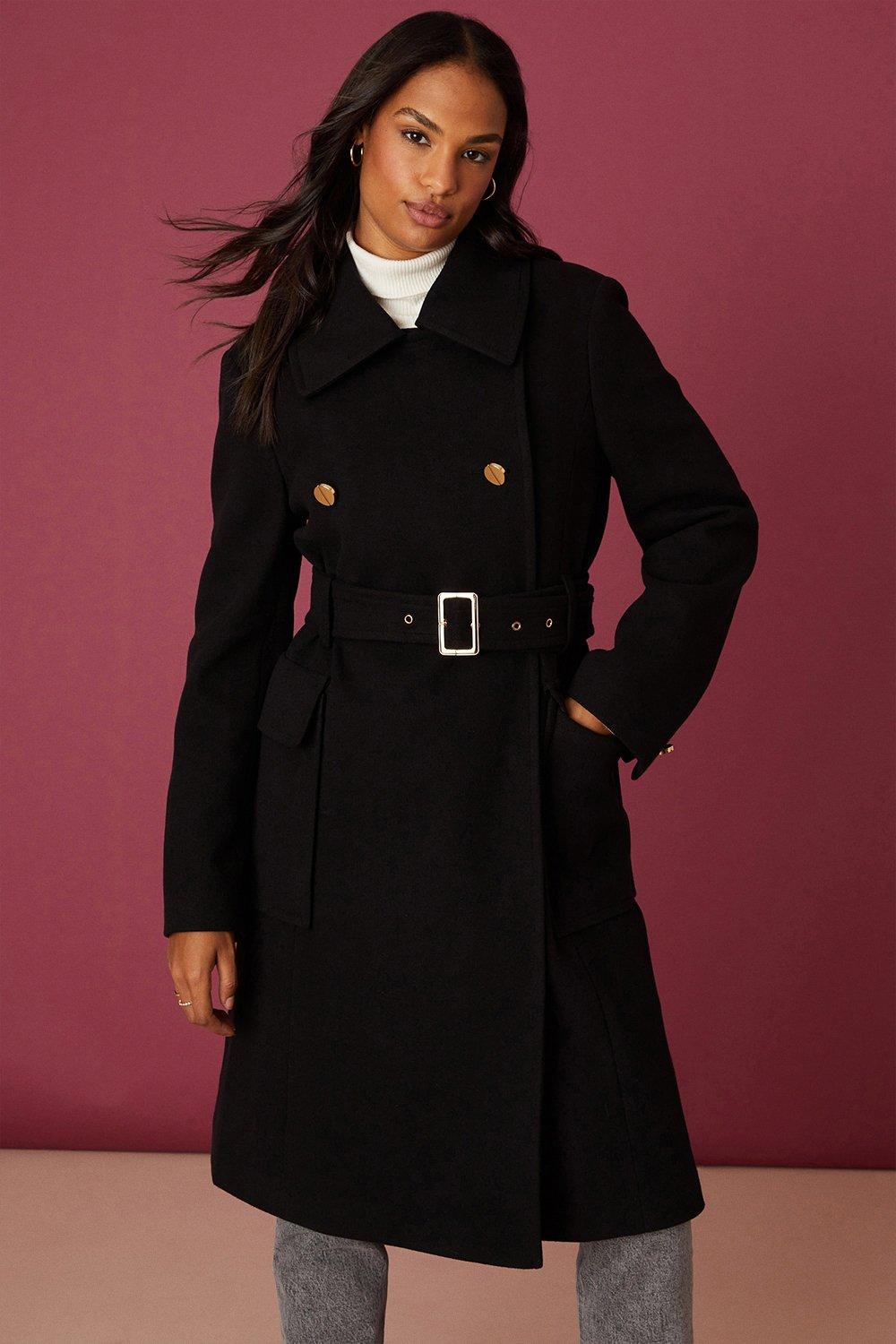 Jackets & Coats | Belted Empire Coat | Dorothy Perkins