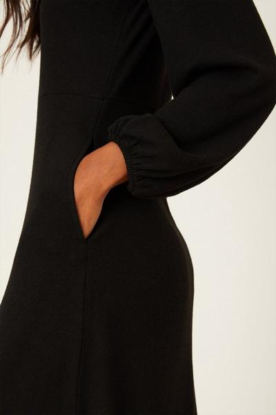 Dorothy Perkins black Black Soft Touch Side Pocket Midi Dress